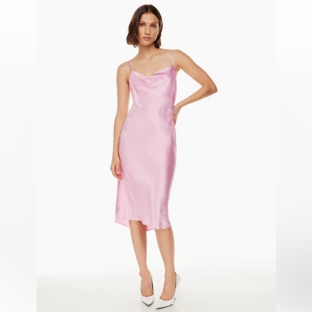 Aritzia Babaton De Niro Satin Midi Dress